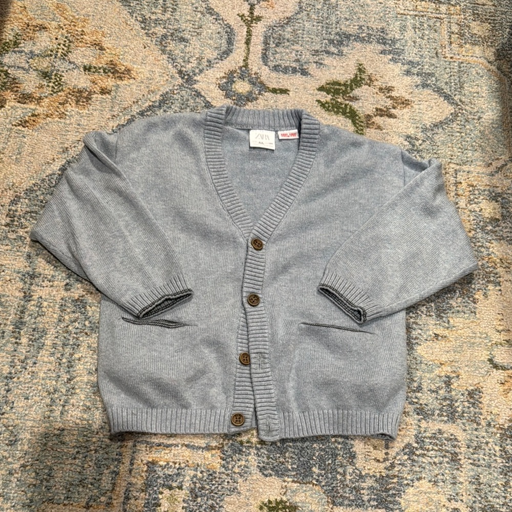 Zara Light Blue Button-Up Cardigan sz 3-4 years